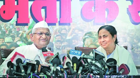 Last week with Anna Hazare, who has pledged his support.Tashi Tobgyal