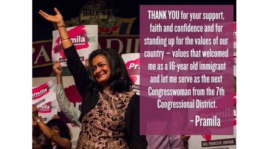 Pramila Jayapal first IndianAmerican woman to be elected to US