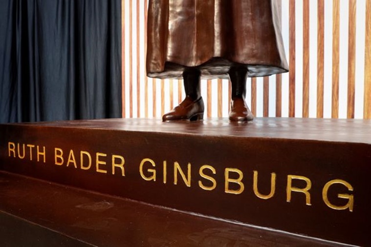 Larger-than-life statue of Ruth Bader Ginsburg erected in her native ...