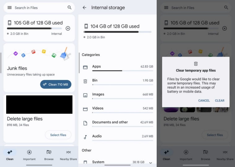 How to free up storage space on Android by clearing temporary files