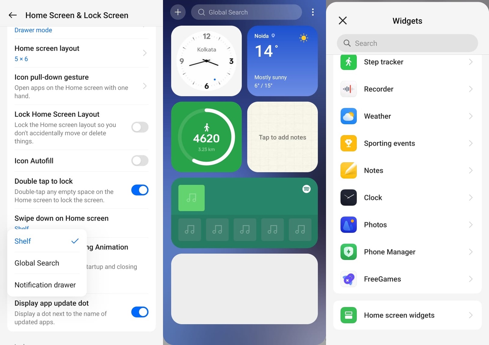 How to enable OnePlus like Shelf widgets and Smart Sidebar on Realme UI