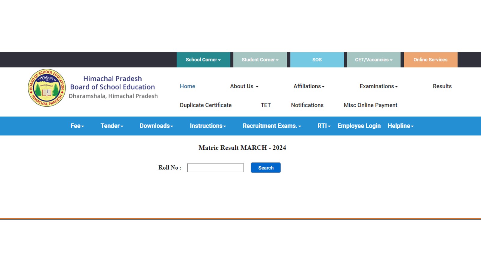 hpbose.org result direct link