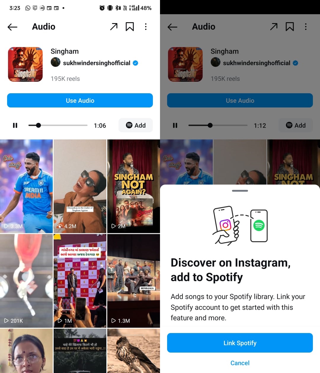 Instagram’s new Spotify integration lets you add songs to your library