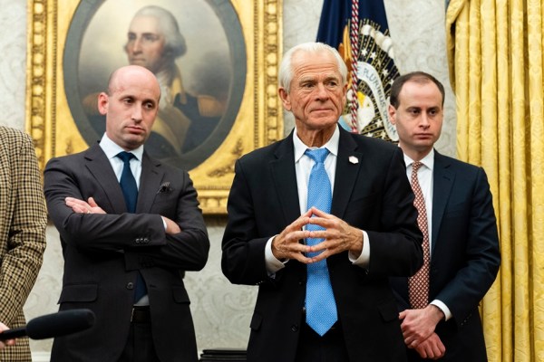 Peter Navarro, President Donald Trump's trade adviser, in the Oval Office at the White House in Washington, Feb. 10, 2025. 