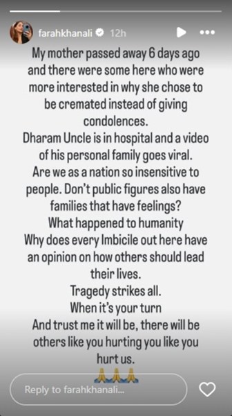 Dharmendra health update: Hospital employee, who leaked family’s video, being investigated; Nikitin Dheer, Farah Khan Ali call out ‘vultures’ invading family’s privacy